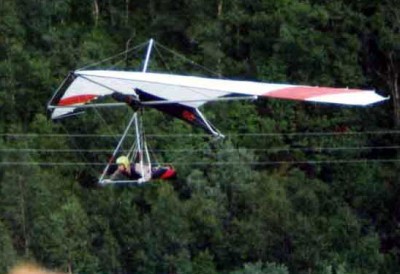 Hang glider : Super Scorpion ; Manufacturer : Hiway Hang Gliders
